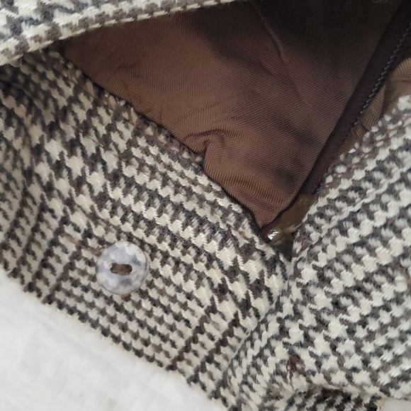 Vintage JH Collectibles Wool Blend Plaid Suit Sz 8 Gray Cream - Picture 15 of 16